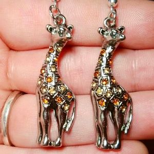 Crystal inlaid silver plated handmade earrings